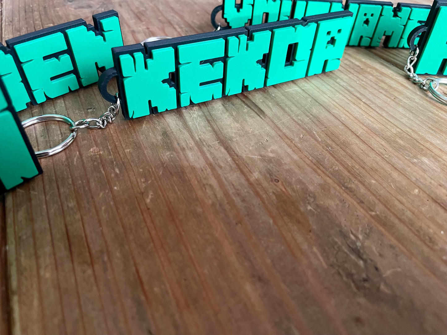 Personalized Minecraft Inspired 3D Keychain | Custom Keyring | Customized Name | Backpack | Xbox | Ps5 | Nintendo Switch Gamer