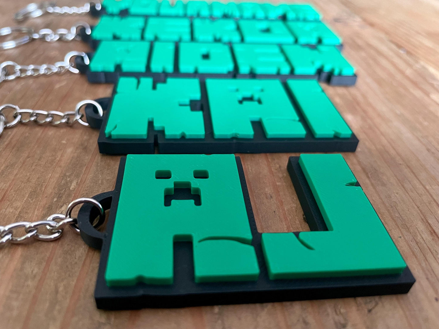 Personalized Minecraft Inspired 3D Keychain | Custom Keyring | Customized Name | Backpack | Xbox | Ps5 | Nintendo Switch Gamer