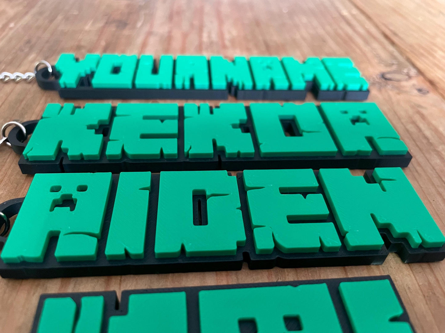Personalized Minecraft Inspired 3D Keychain | Custom Keyring | Customized Name | Backpack | Xbox | Ps5 | Nintendo Switch Gamer