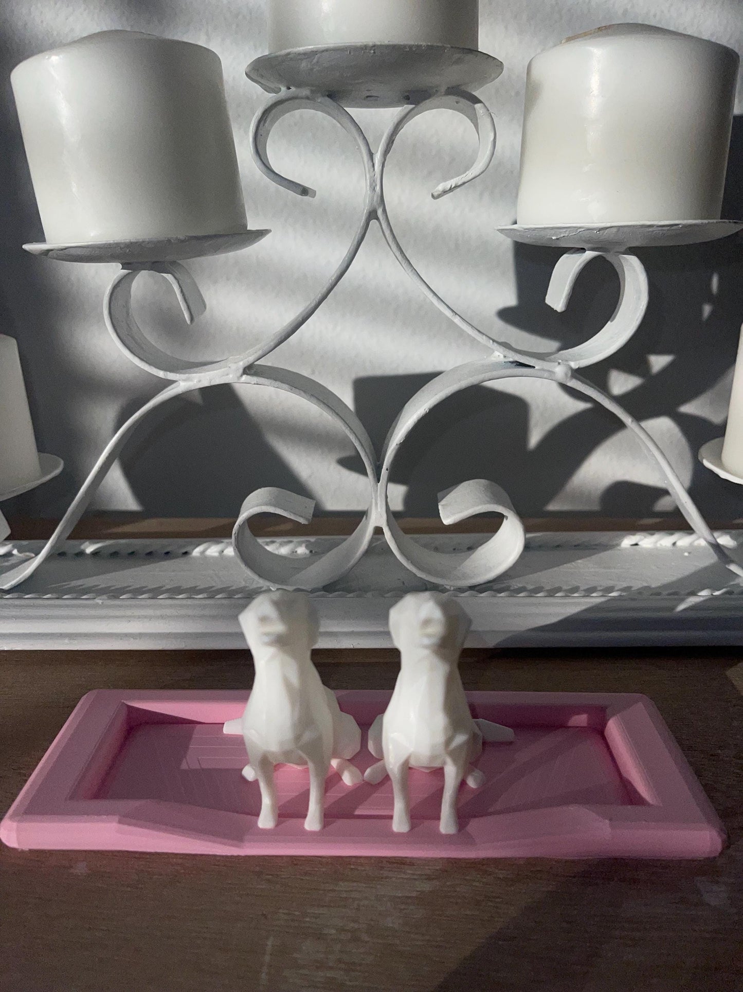 Couple Dog Ring Holder Set, Personalized Pet Jewelry Dish, His and Hers Ring Stand, Engagement Gift, Dog Lover Gift
