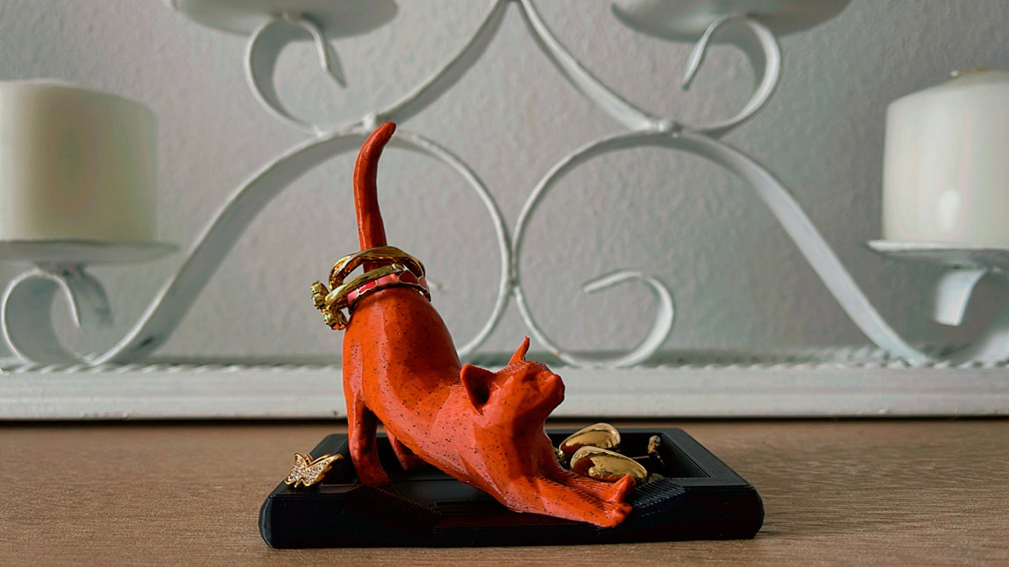 Cat Ring Holder with Cat Bed Ring Dish(Small Or Large)