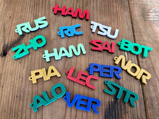 F1 Driver Name Keychain - Formula 1