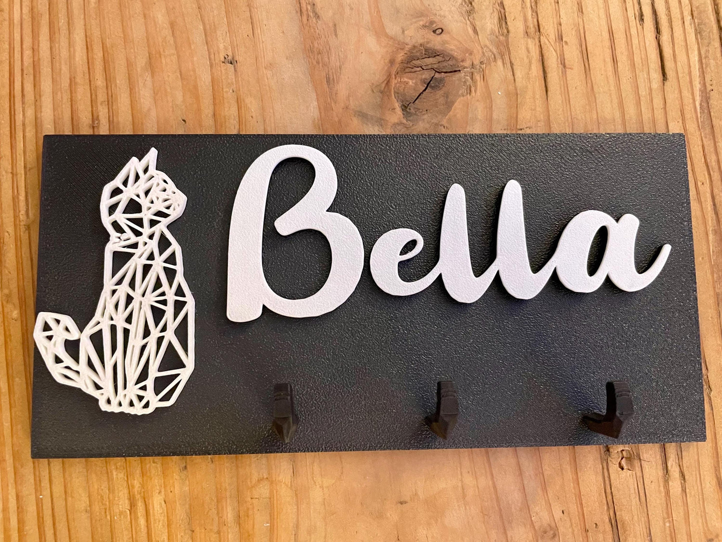 Personalized Cat Key Holder For Wall | Custom Key Organizer |