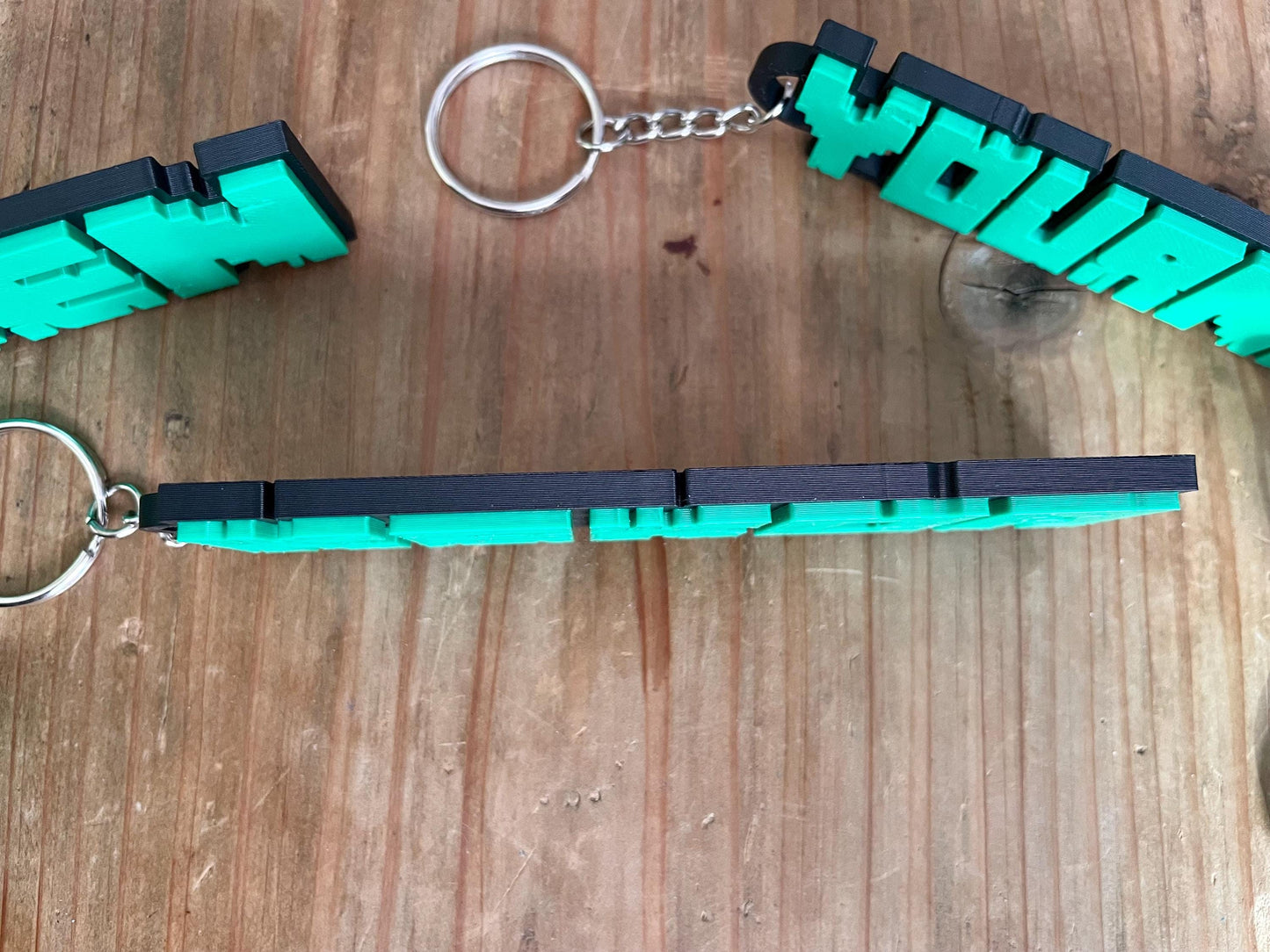 Personalized Minecraft Inspired 3D Keychain | Custom Keyring | Customized Name | Backpack | Xbox | Ps5 | Nintendo Switch Gamer