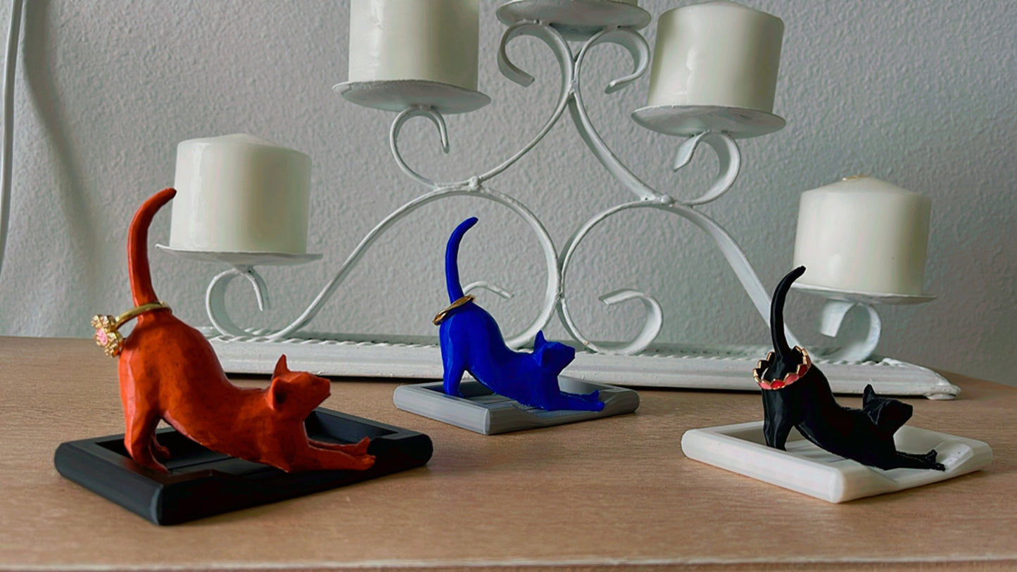 Cat Ring Holder with Cat Bed Ring Dish(Small Or Large)