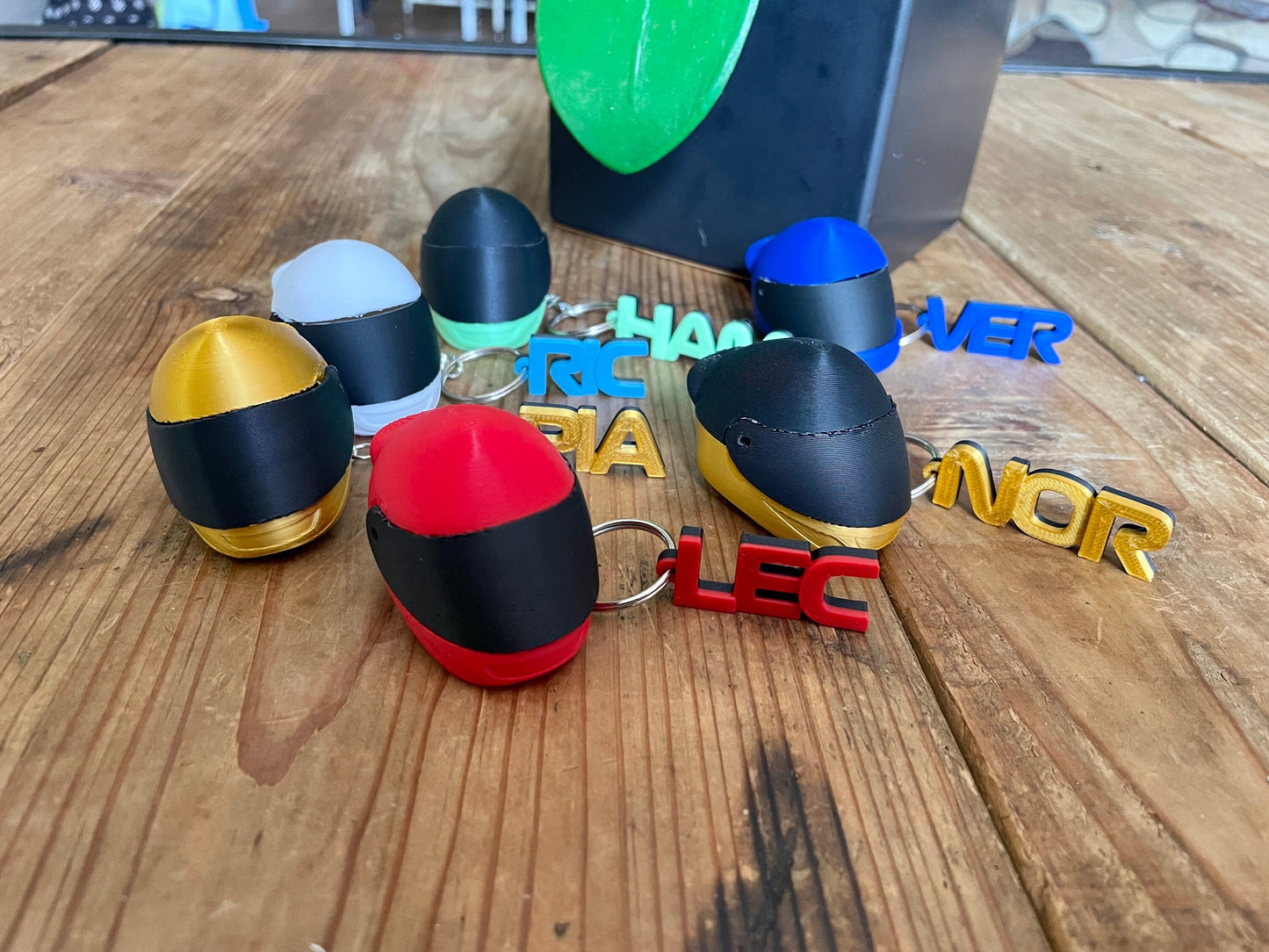 F1 Driver + Helmet Keychain