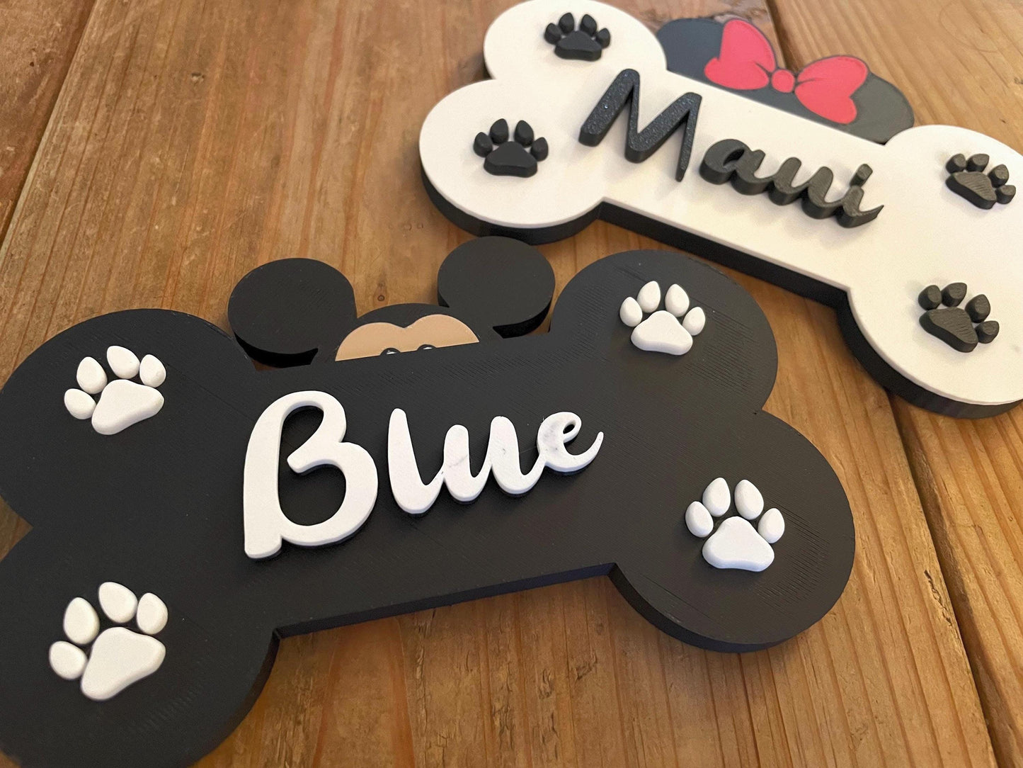 Personalized Mickey / Minnie Inspired Dog Bone | Dog Bone Name Sign |