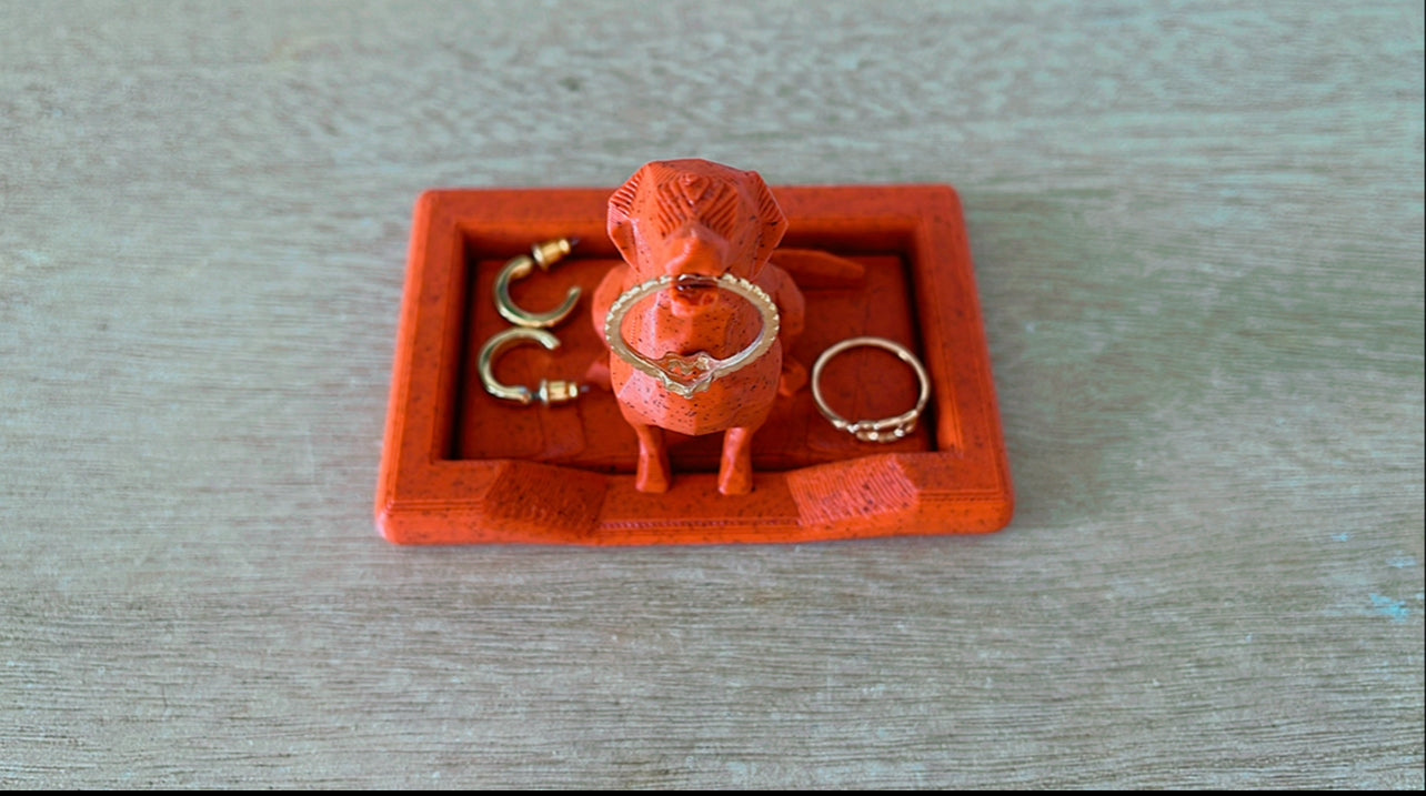 Dog Ring Holder with Dog Bed Dish(Small Or Large)