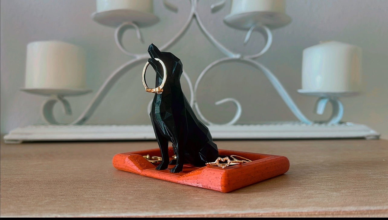 Dog Ring Holder with Dog Bed Dish(Small Or Large)