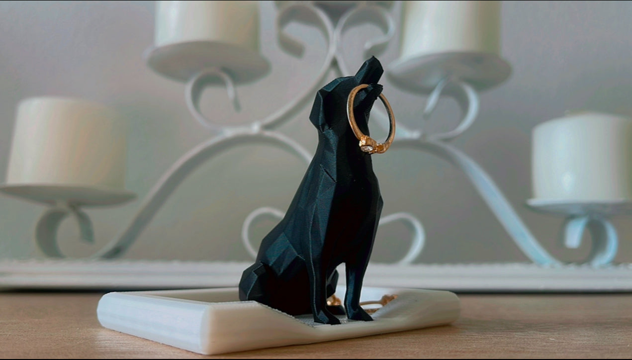 Dog Ring Holder with Dog Bed Dish(Small Or Large)