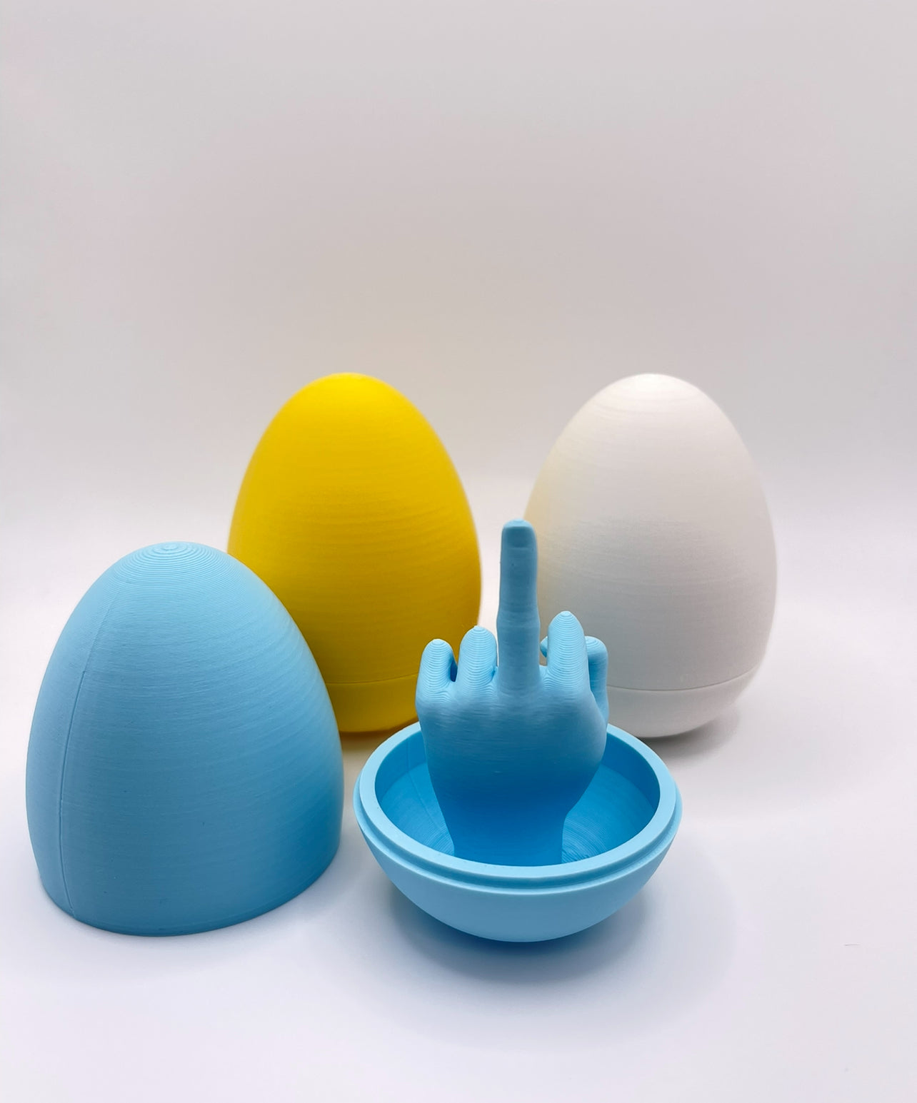 Surprise Middle Finger Egg β Funny 3D Printed Gag Gift Spheres with Unique Designs