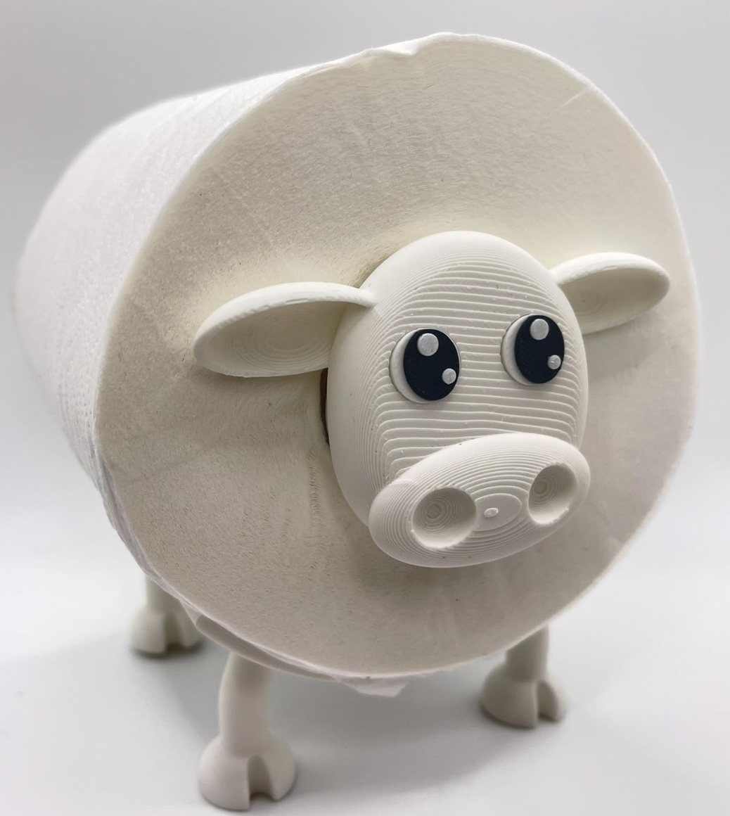 Animal Toilet Paper Holder – Funny Bathroom Decor for Farmhouse or Kids’ Bathroom – Cute and Functional TP Roll Stand