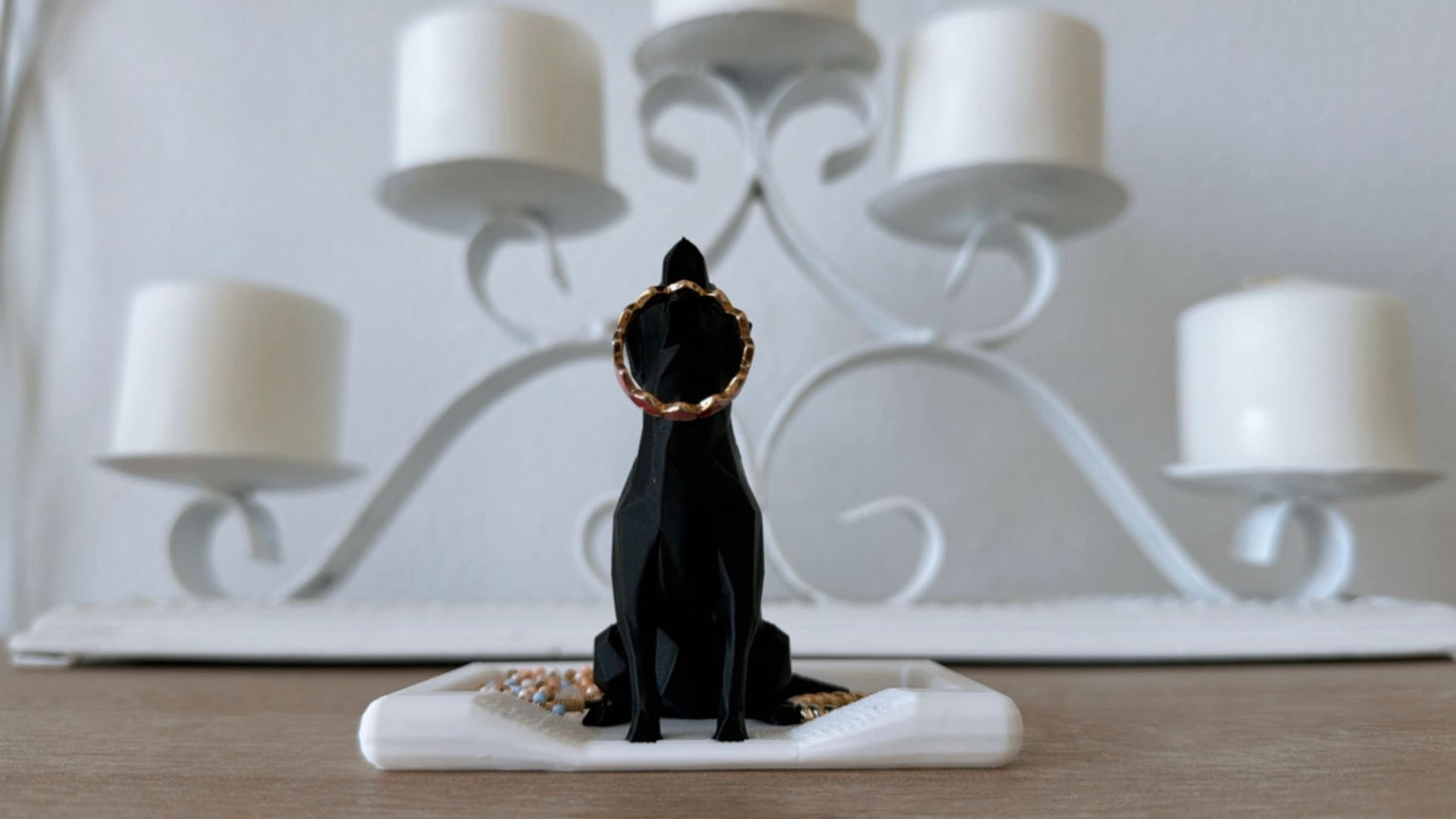 Dog Ring Holder with Dog Bed Dish(Small Or Large)