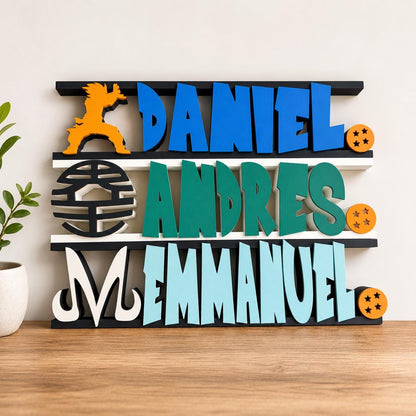 Personalized Anime Dragon Name Sign, Gamer Room Decor