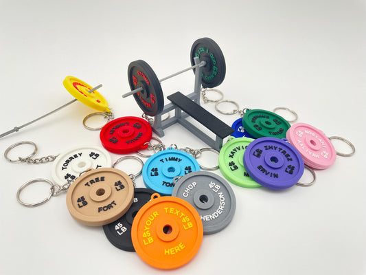 Personalized 45lb Weight Plate Keychain, Gym & Crossfit Gift