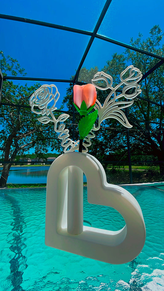 Personalized Love Bloom Vase - Custom 3D Printed Floral Decor - Colorful & Unique Table Accent - Ideal for Engagements and Gifts