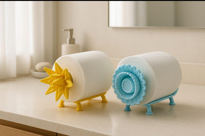 3D Printed Floral Toilet Paper Holder | Whimsical Bathroom Decor