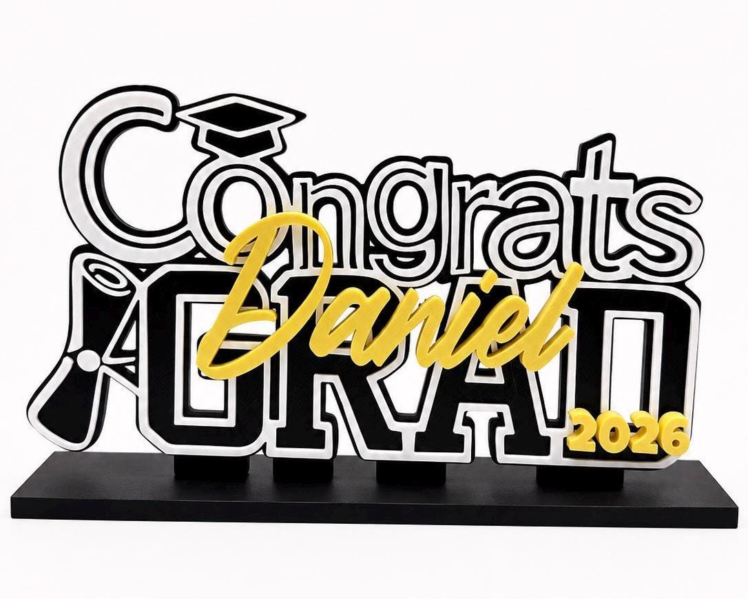 Personalized Graduation Sign 2026, Custom Grad Name Sign, Graduation Party Decor, Senior Table Decor, Class of 2026 Gift