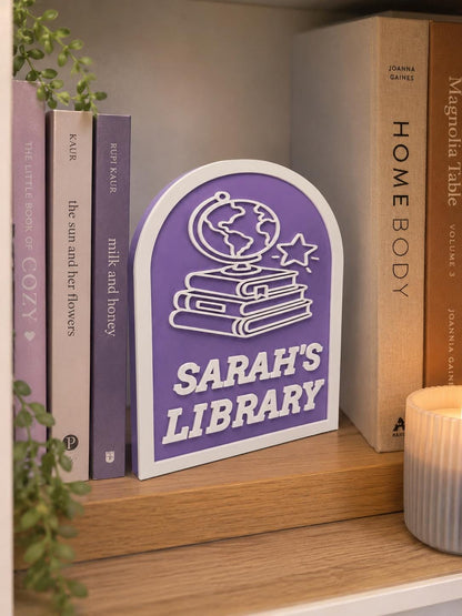 Personalized Library Sign, Reading Nook Decor