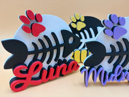 Personalized Cat Sign | Custom Name Sign | Cat Sign | Fish Sign | Wall Decor | Personalized Sign | Pet Gifts | Gift | Mom | Kitten | Catio