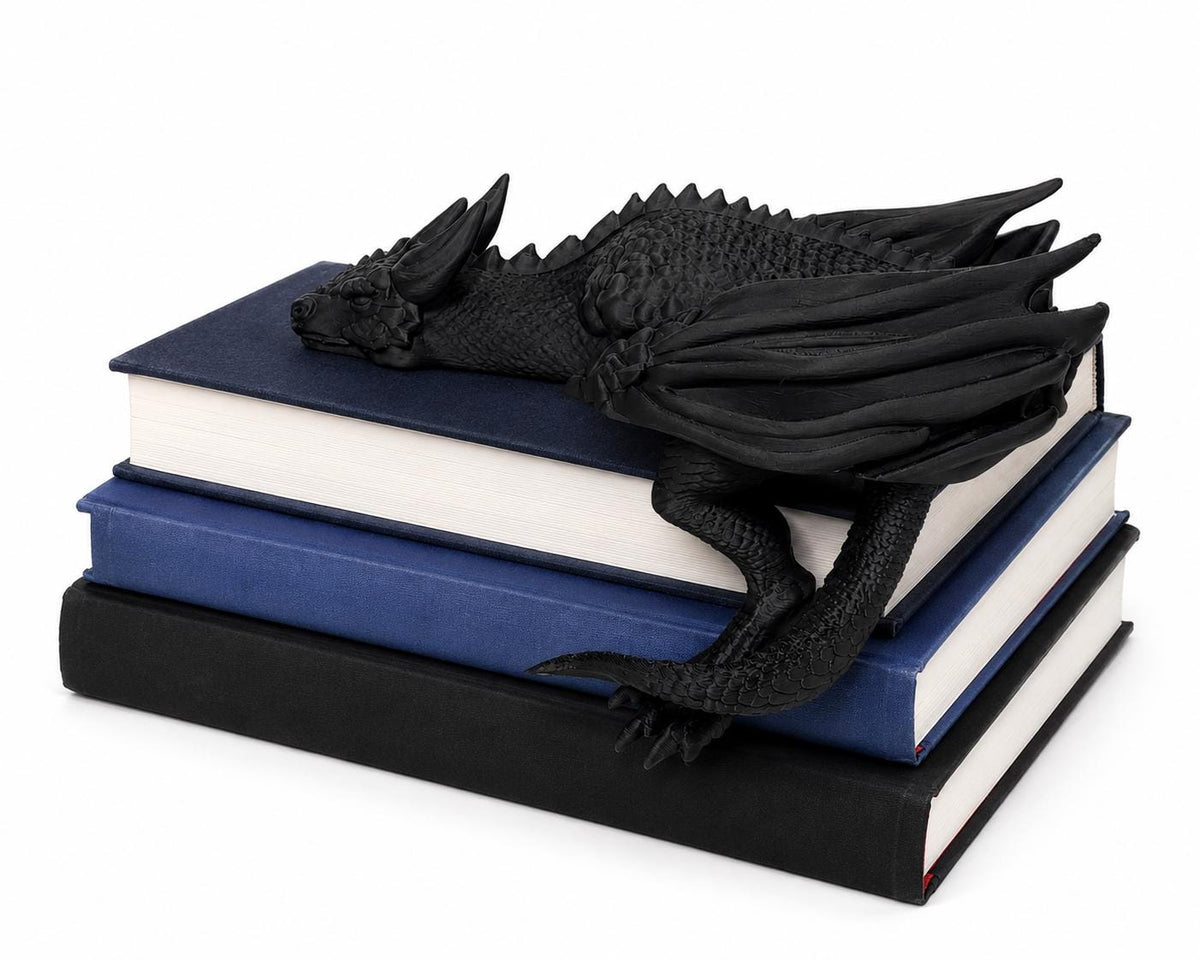 Sleeping Dragon Book Nook Decor, Dragon Bookshelf Shelf Sitter, Fantasy Book Lover Gift, 3D Printed Dragon Shelf Decor, Desk & Cabinet Accen