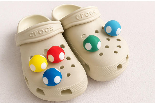 Colorful Mushroom Croc Charms, Fun Shoe Accessory