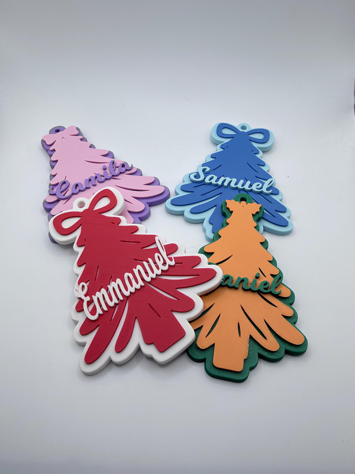Personalized Christmas Tree Ornament with Name, Custom 3D Printed Ornament, Family Christmas Keepsake, Stocking Stuffer, Holiday Gift