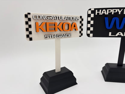 Motorsport Cake Topper | Personalized | Custom | Racing | Party Decoration | Desk Sign | Racing Decor | Car | Birthday