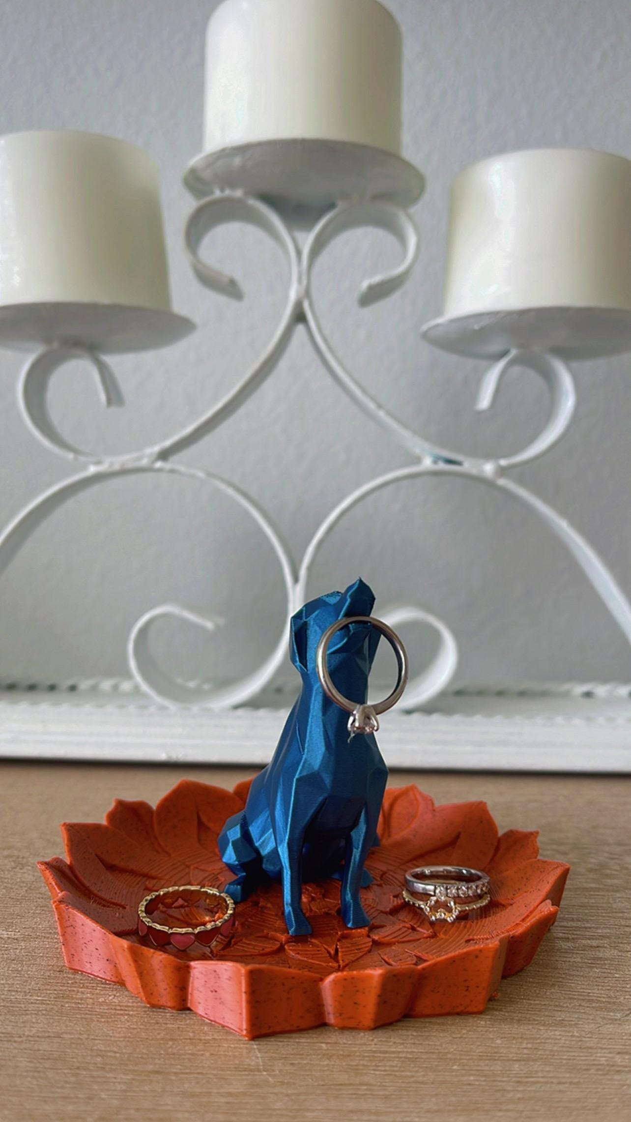 3D Printed Dog Ring Holder | Engagement Gift for Her