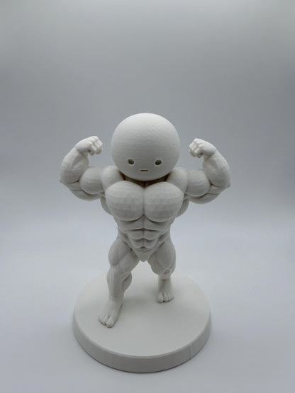 Buff Muscle Figure, Desk Decor, Cute Bodybuilder Collectible, Kawaii Desk Toy, Funny Gym Gift, Glow Option Available