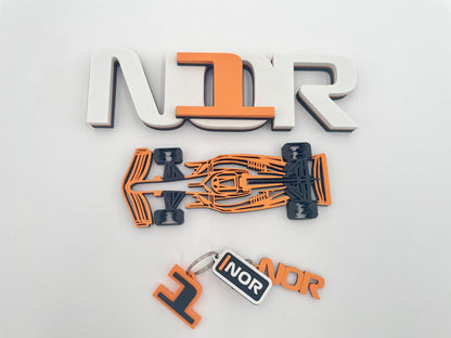 Lando Norris Racing Gift Set | Personalized Keychain & Desk Sign