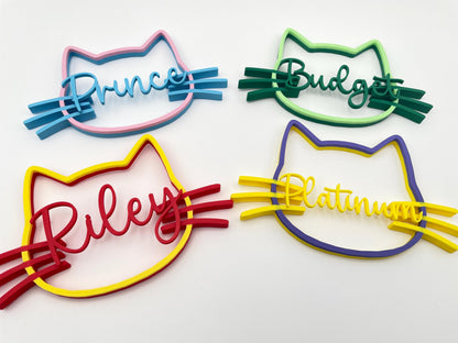 Custom Multicolor Cat Name Sign, 3D Printed Pet Wall Decor