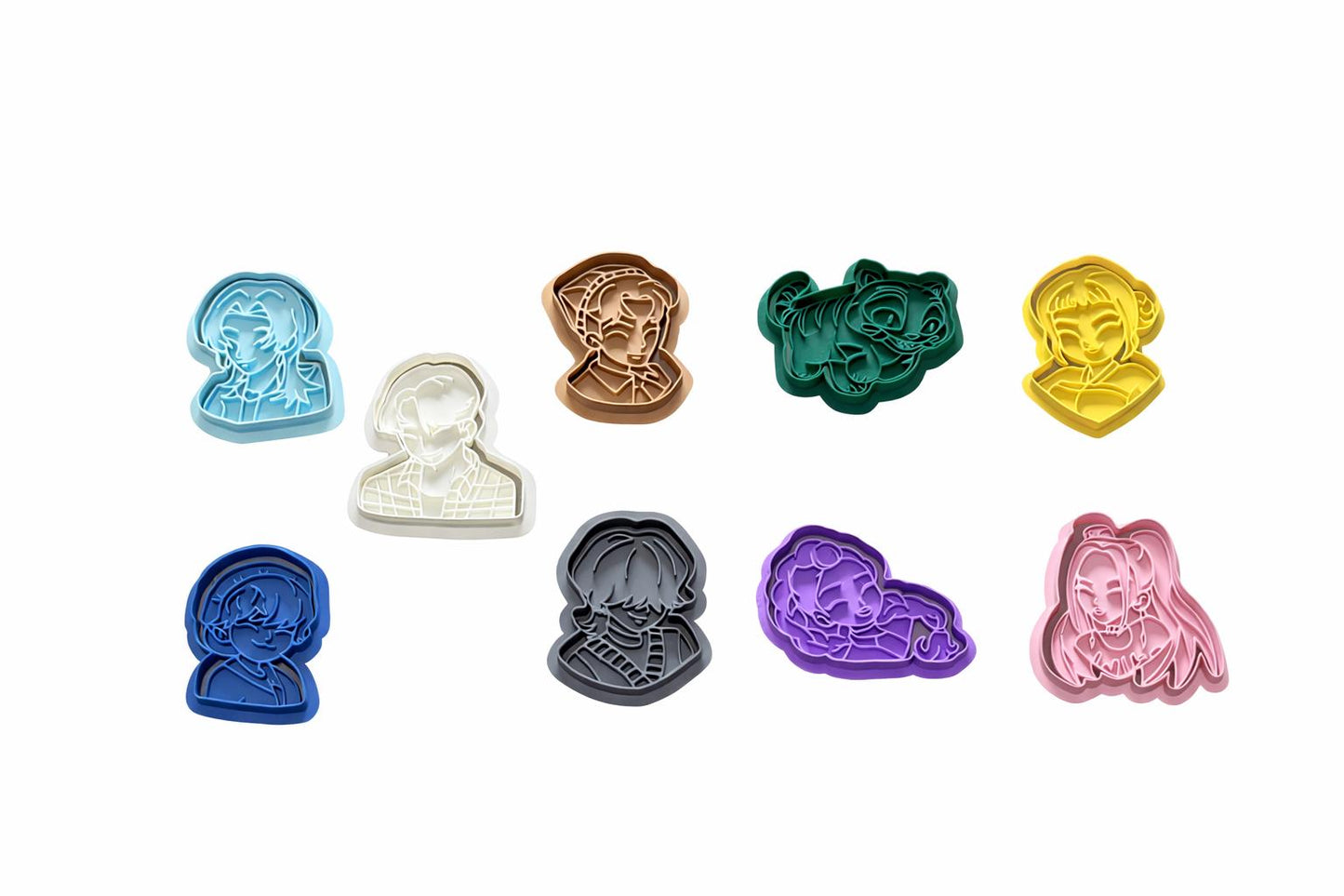 Anime Cookie Cutter Set | Character Fondant Cutters | Cute Baking Cutters | Cookie Stamp Set | Gift for Anime Fans