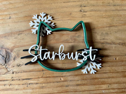 Personalized Cat Christmas Ornament | Custom Name, 3D Printed