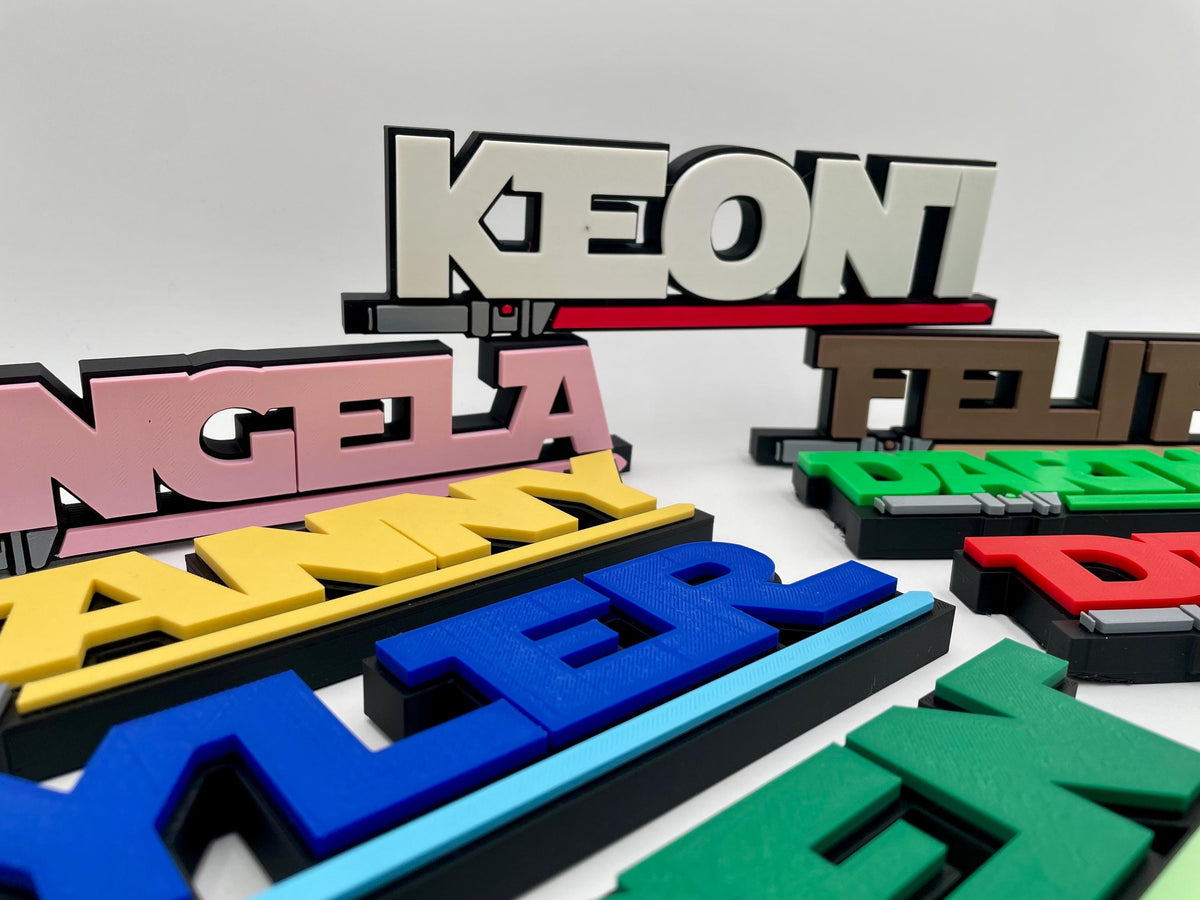 Custom Sci-Fi Name Plate | Personalized Space Battle Desk Decor
