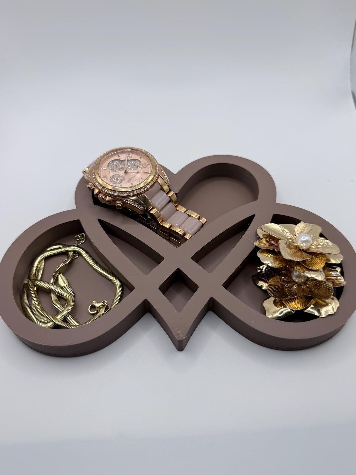 Personalized Infinity Heart Ring Holder, Jewelry Tray, Modern Love Knot Ring Dish, Wedding Gift, Anniversary Gift, Couple Decor