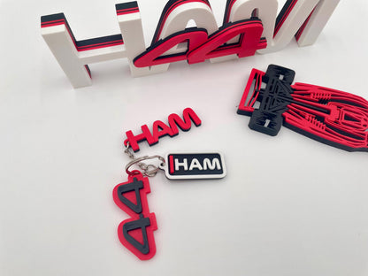 Lewis Hamilton #44 Racing Gift Set | Keychain & Desk Sign