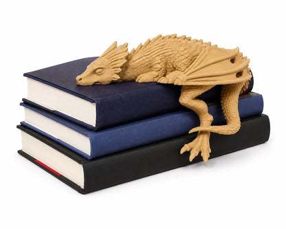 Sleeping Dragon Book Nook Decor, Dragon Bookshelf Shelf Sitter, Fantasy Book Lover Gift, 3D Printed Dragon Shelf Decor, Desk & Cabinet Accen