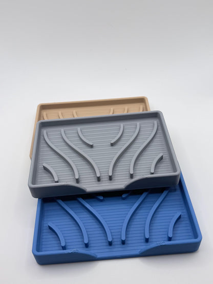 Modern Soap Dish | Self Draining Soap Holder | Soap Saver Tray | Bathroom Sink Organizer | Minimalist Bathroom Decor