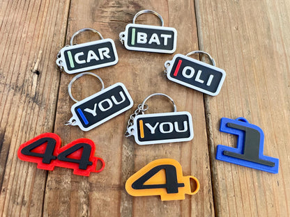 Personalized Racing Keychain, Custom Name F1 Fan Gift