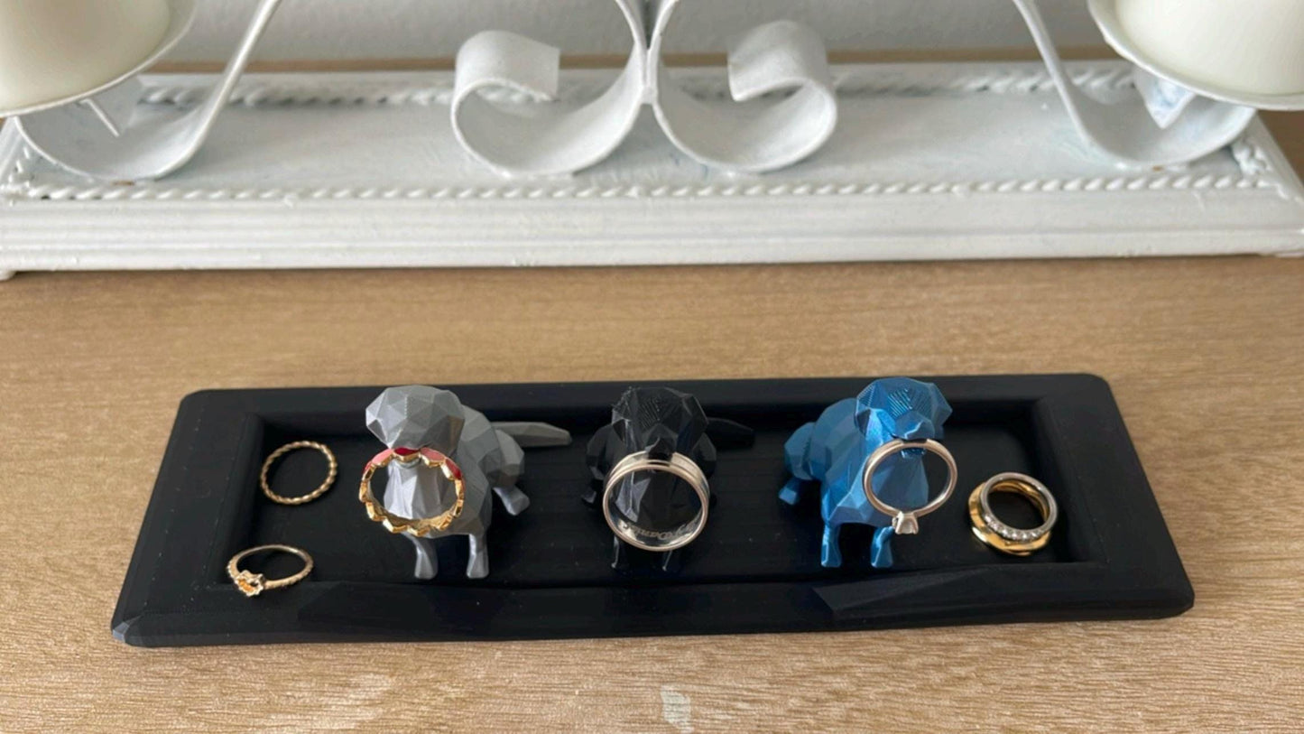 Triple Dog Ring Holder | Dog Lover Engagement Gift
