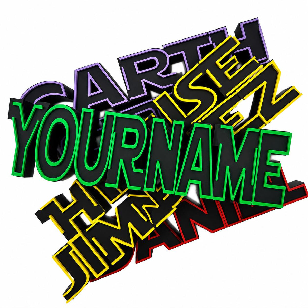 Custom Sci-Fi Space Name Sign | Personalized Desk Decor