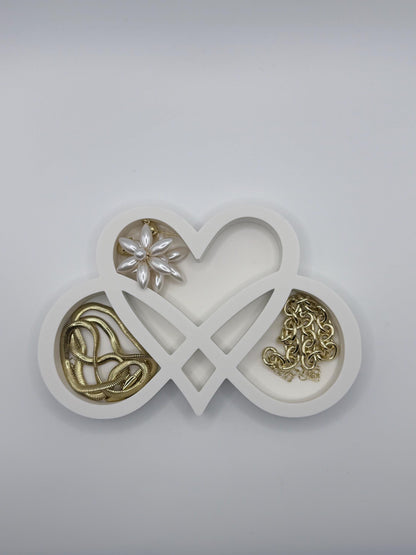 Personalized Infinity Heart Ring Holder, Jewelry Tray, Modern Love Knot Ring Dish, Wedding Gift, Anniversary Gift, Couple Decor