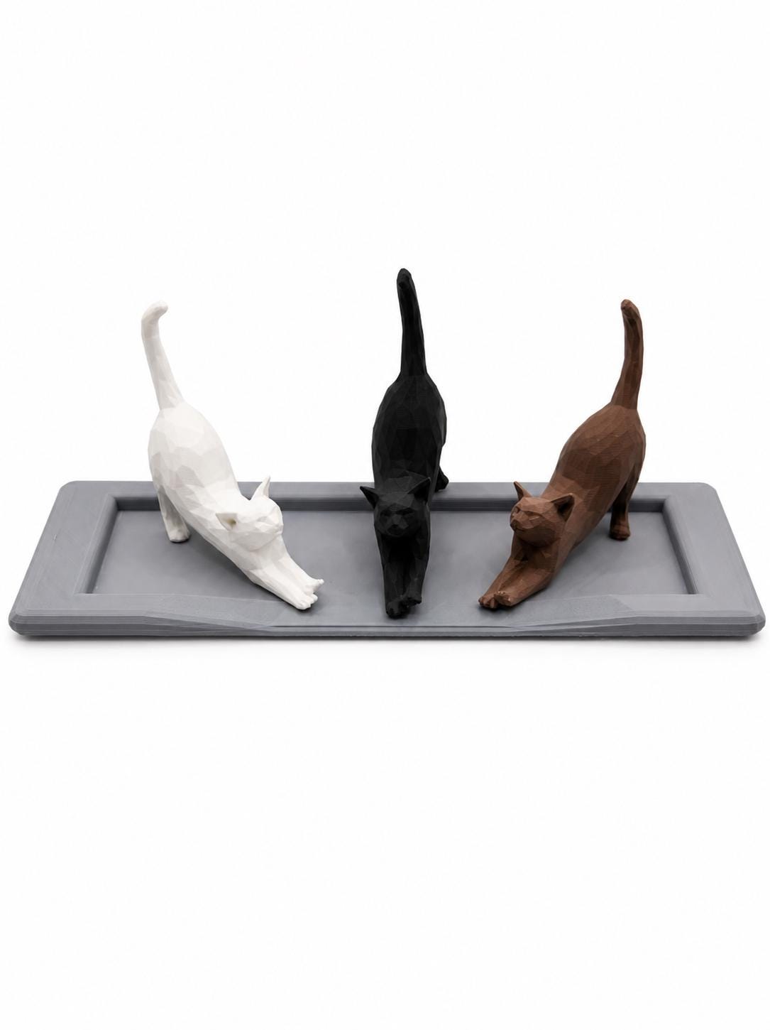 Cat Ring Holder, 3 Cats Ring Dish with Tray, Jewelry Organizer, 3D Printed Cat Lover Gift, Cute Cat Decor, Engagement Ring Holder