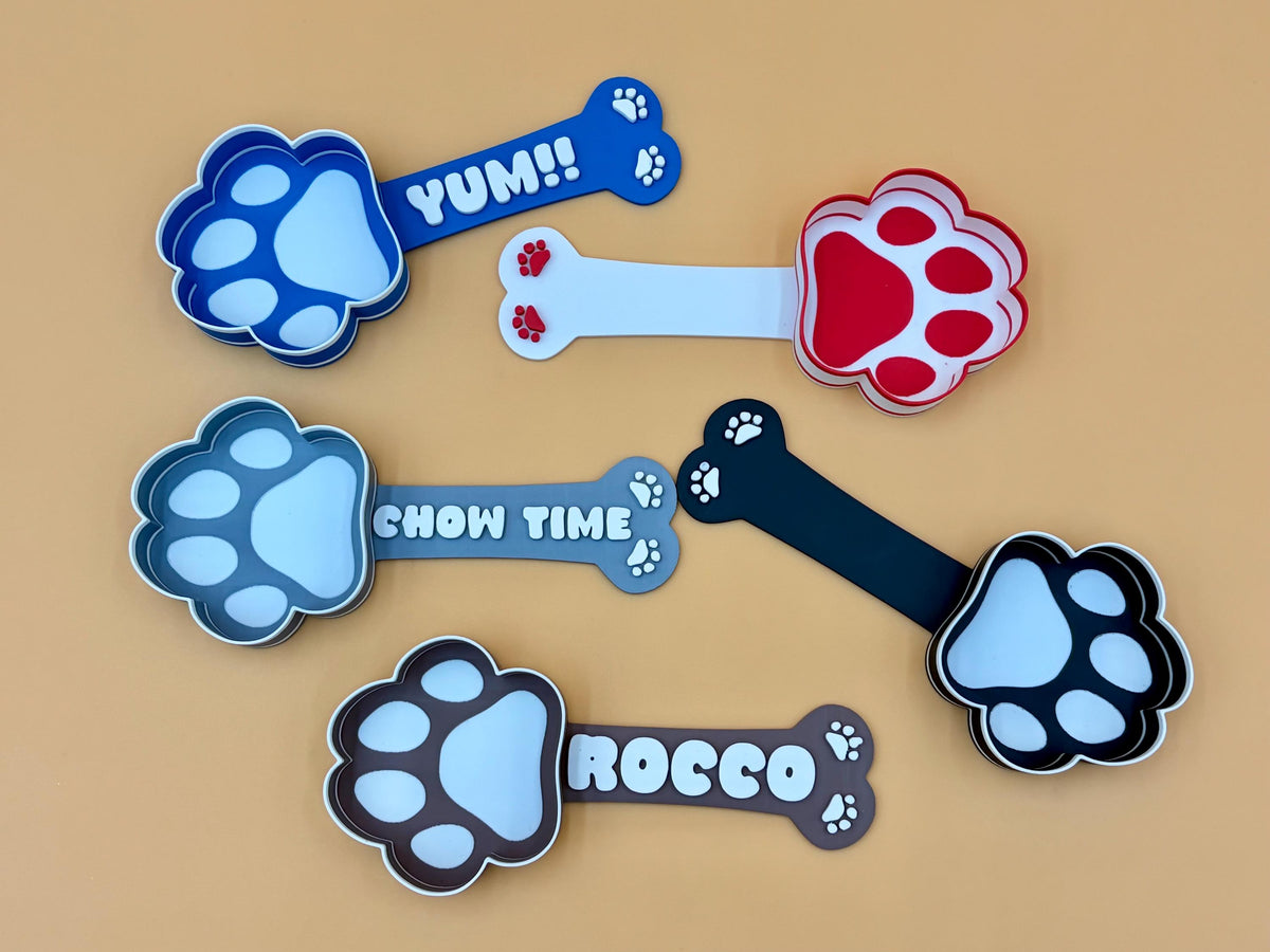 Personalized Dog Food Scoop | Custom Puppy Kibble Measuring Cup | Paw Shaped Portion Control | Measuring Cup Pet |