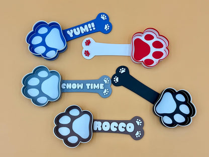 Personalized Dog Food Scoop | Custom Puppy Kibble Measuring Cup | Paw Shaped Portion Control | Measuring Cup Pet |