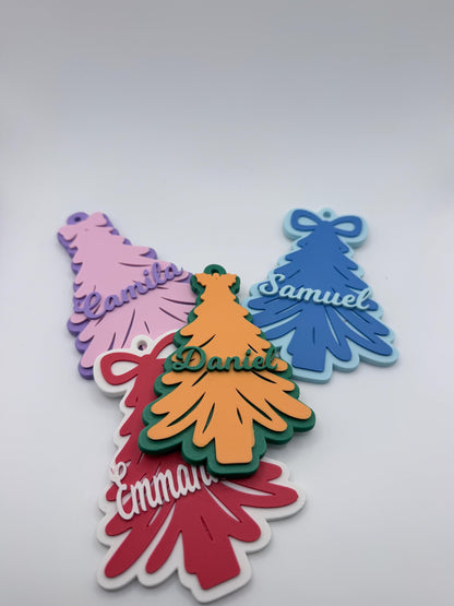 Personalized Christmas Tree Ornament with Name, Custom 3D Printed Ornament, Family Christmas Keepsake, Stocking Stuffer, Holiday Gift
