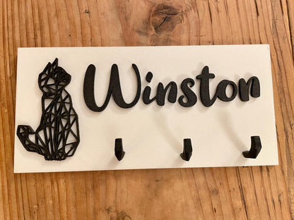 Personalized Cat Key Holder for Wall | Housewarming Gift
