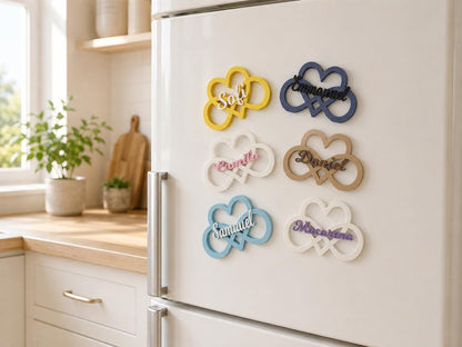 Personalized Infinity Heart Fridge Magnet, Custom Name Magnet, Personalized Refrigerator Decor, Family Gift, Couple Gift, 3D Printed Magnet