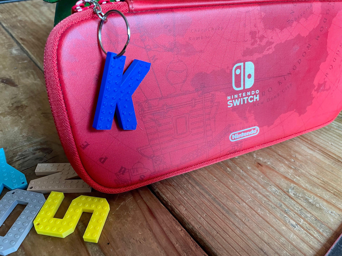 Building Block Letter Keychain | Personalized Alphabet with Brick Head | Bag Tag | Party Favors